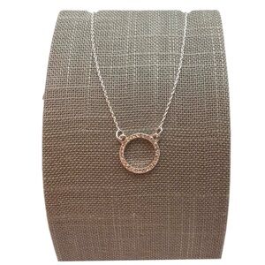 Pave Open Circle Pendant Necklace (NWOT)